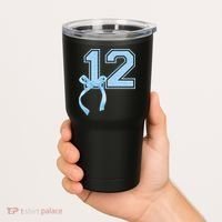 Birthday Girl Blue Coquette Bow 12 Year Old Tumbler thumb 2