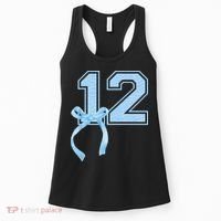 Birthday Girl Blue Coquette Bow 12 Year Old Women's Tank Top thumb 0