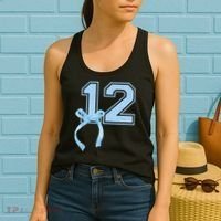 Birthday Girl Blue Coquette Bow 12 Year Old Women's Tank Top thumb 2
