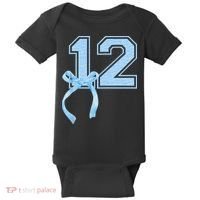 Birthday Girl Blue Coquette Bow 12 Year Old Baby Bodysuit thumb 0