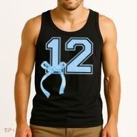 Birthday Girl Blue Coquette Bow 12 Year Old Tank Top thumb 3