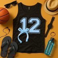 Birthday Girl Blue Coquette Bow 12 Year Old Tank Top thumb 4