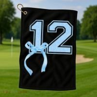 Birthday Girl Blue Coquette Bow 12 Year Old Golf Towel thumb 1