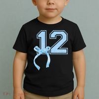 Birthday Girl Blue Coquette Bow 12 Year Old Toddler T-Shirt thumb 2