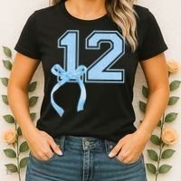 Birthday Girl Blue Coquette Bow 12 Year Old Women's T-Shirt thumb 2