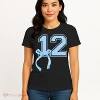Birthday Girl Blue Coquette Bow 12 Year Old Women's T-Shirt thumb 4