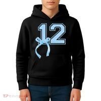 Birthday Girl Blue Coquette Bow 12 Year Old Kids Hoodie thumb 4