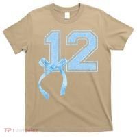Birthday Girl Blue Coquette Bow 12 Year Old T-Shirt thumb 0