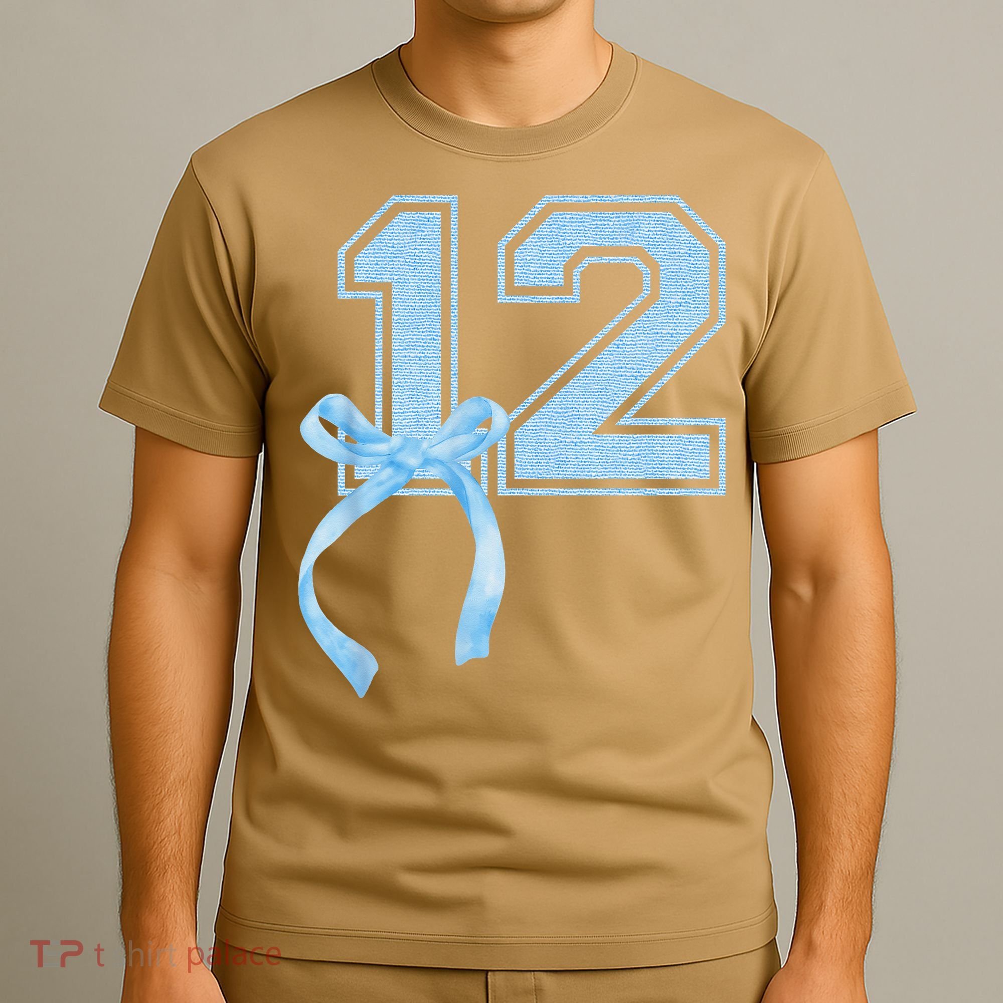 Birthday Girl Blue Coquette Bow 12 Year Old T-Shirt