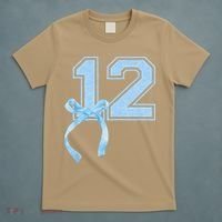 Birthday Girl Blue Coquette Bow 12 Year Old T-Shirt thumb 5
