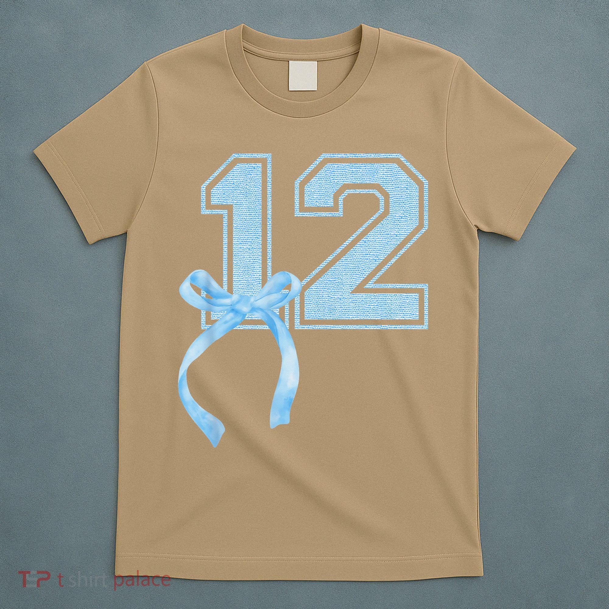 Birthday Girl Blue Coquette Bow 12 Year Old T-Shirt