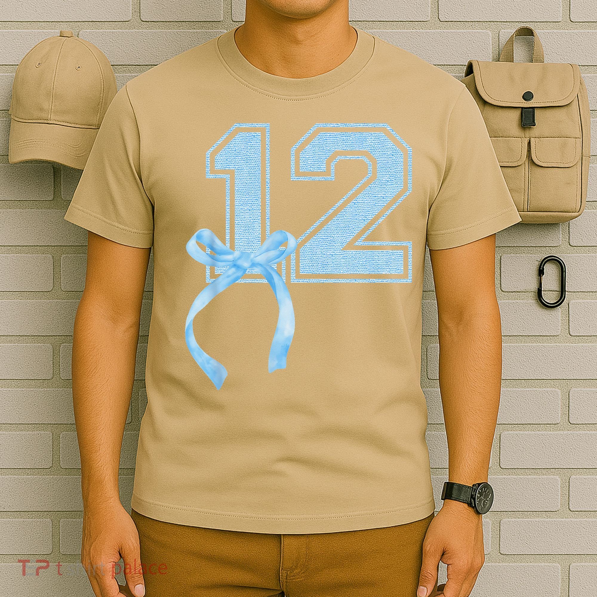 Birthday Girl Blue Coquette Bow 12 Year Old T-Shirt
