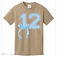 Birthday Girl Blue Coquette Bow 12 Year Old Kids T-Shirt thumb 0