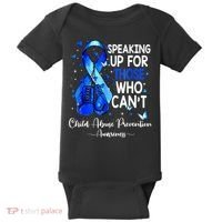 Boxing Gloves Blue Ribbon Child Abuse Prevention Awareness Baby Bodysuit thumb 0