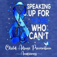 Boxing Gloves Blue Ribbon Child Abuse Prevention Awareness T-Shirt thumb 5