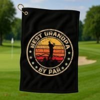 Best Grandpa By Par FatherS Day Golf Golfing Golf Towel thumb 1