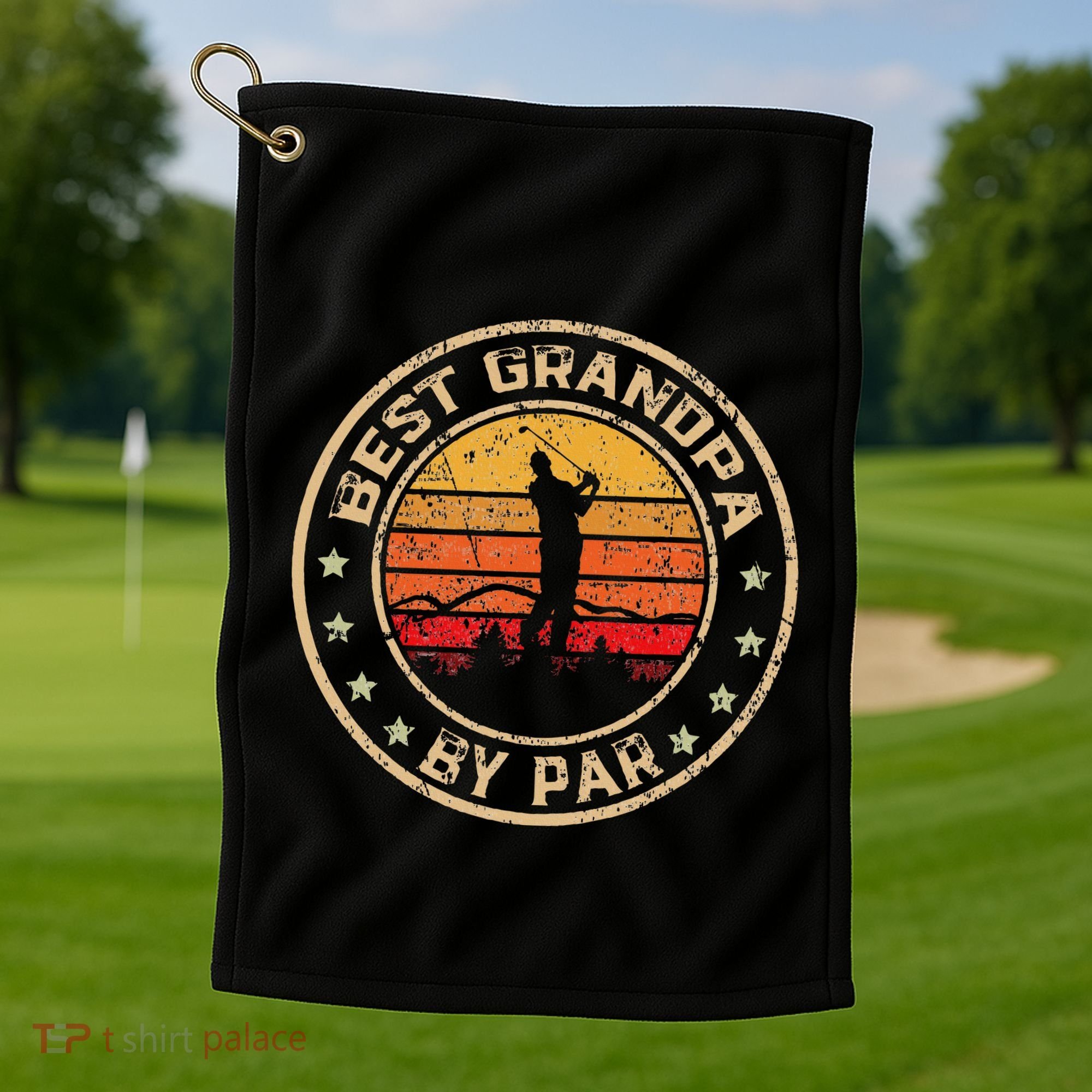 Best Grandpa By Par FatherS Day Golf Golfing Golf Towel