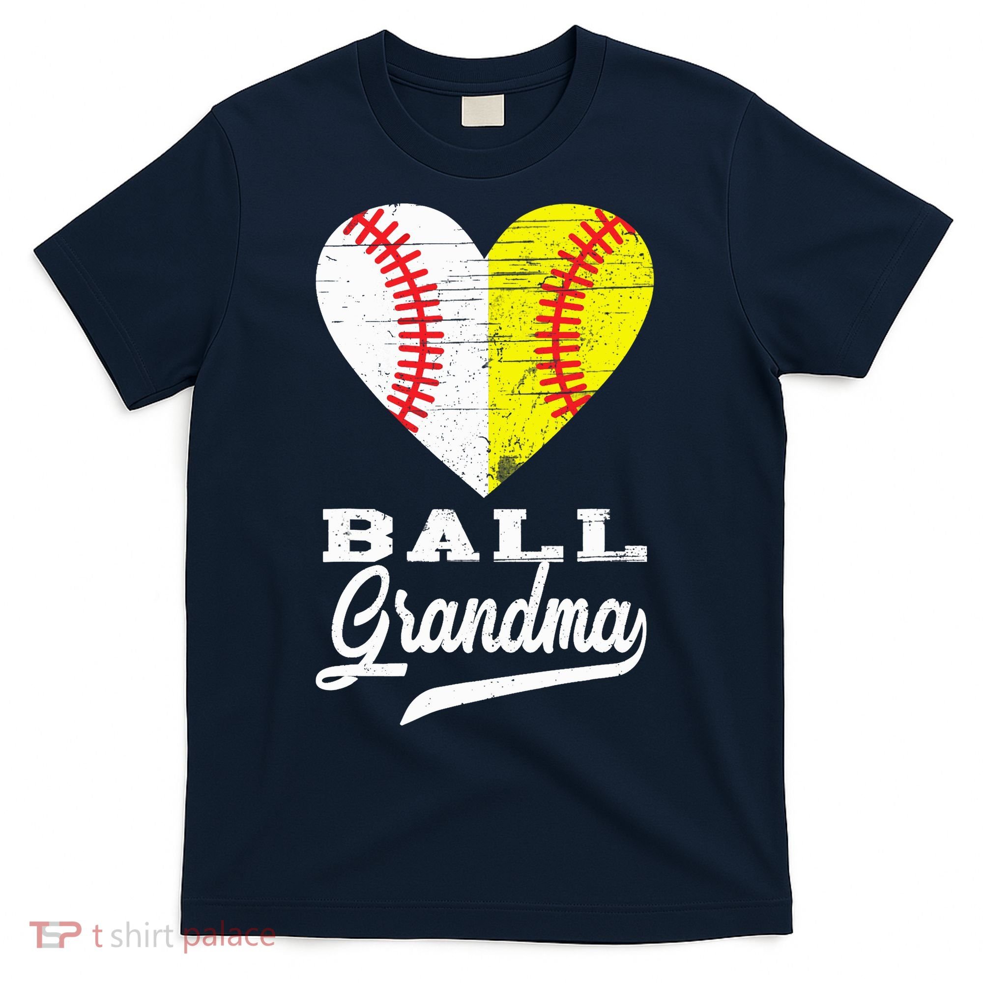 Ball Grandma Baseball Softball Heart Sport Lover Funny Gifts T-Shirt