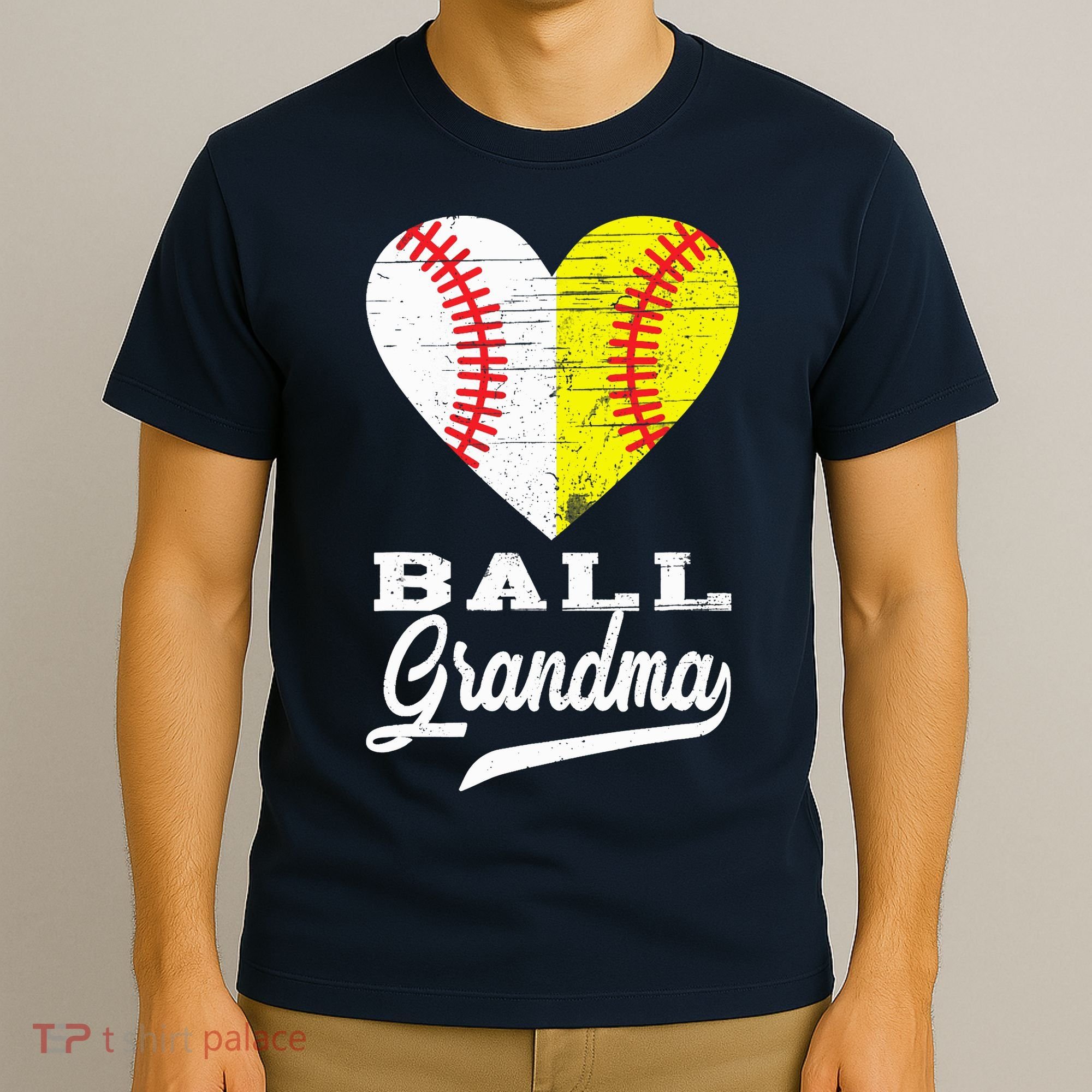 Ball Grandma Baseball Softball Heart Sport Lover Funny Gifts T-Shirt