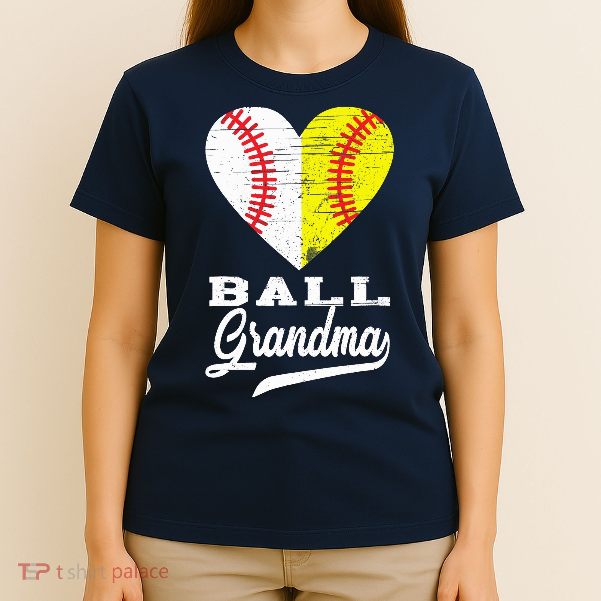 Ball Grandma Baseball Softball Heart Sport Lover Funny Gifts T-Shirt