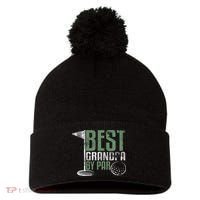 Best Grandpa By Par Father's Day Golf Grandad Golfing Gift Pom Pom 12in Knit Beanie thumb 0