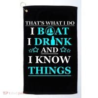 Boating Gifts Boat Owner Men Sailing Funny Drinking Gift Golf Towel thumb 0
