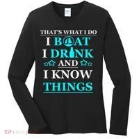 Boating Gifts Boat Owner Men Sailing Funny Drinking Gift Women's Long Sleeve Shirt thumb 0