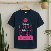 Basketball -Girl Basketball Gift- Play Like a Girl T-Shirt thumb 2