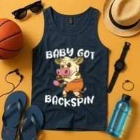 Baby Got Backspin Table Tennis Funny Ping Pong Tank Top thumb 4