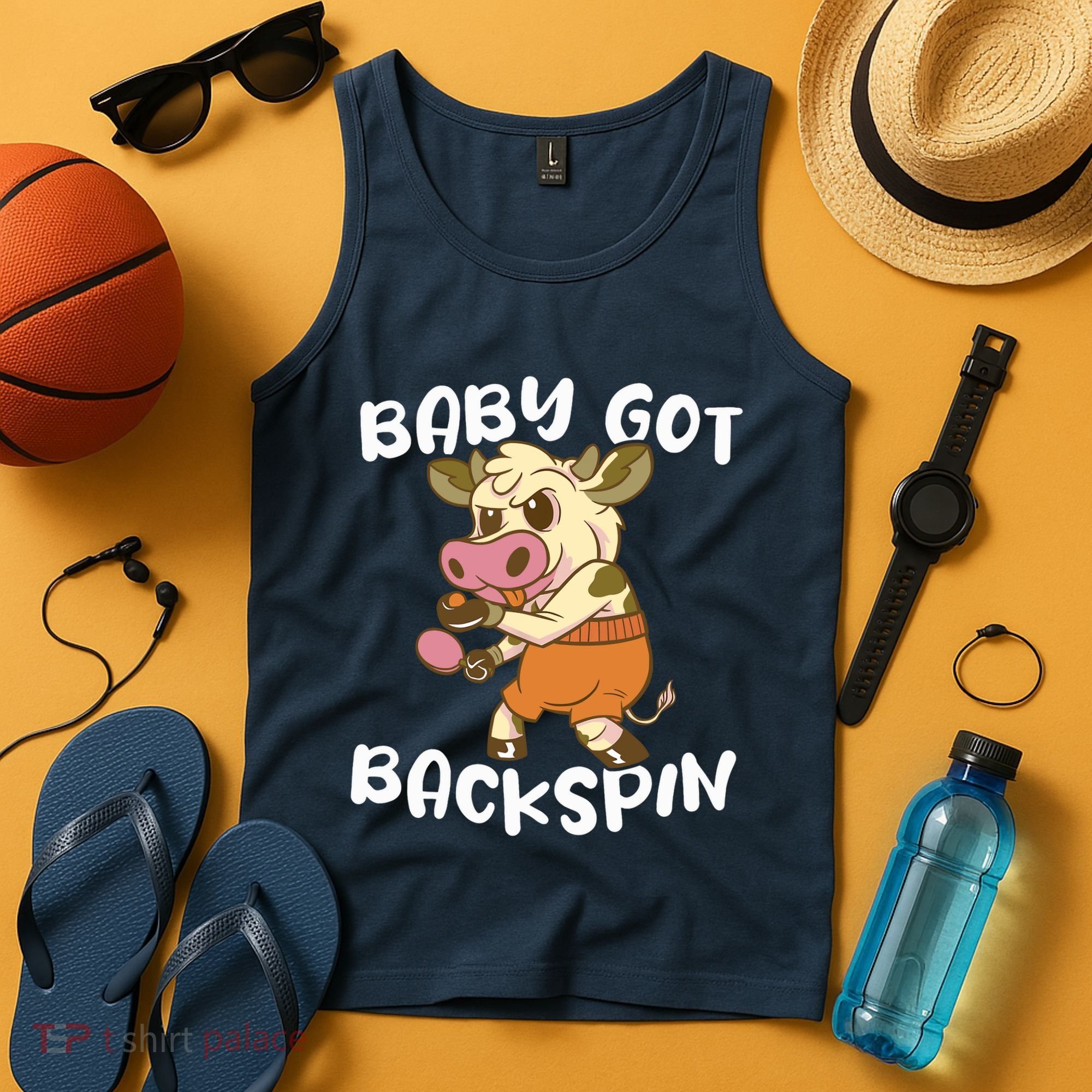 Baby Got Backspin Table Tennis Funny Ping Pong Tank Top