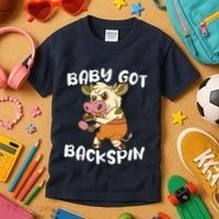 Baby Got Backspin Table Tennis Funny Ping Pong Kids T-Shirt thumb 3