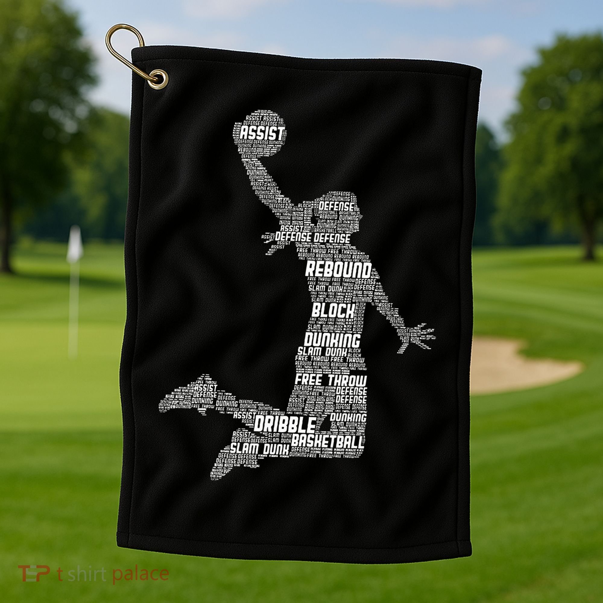 Basketball Girl Golf Towel