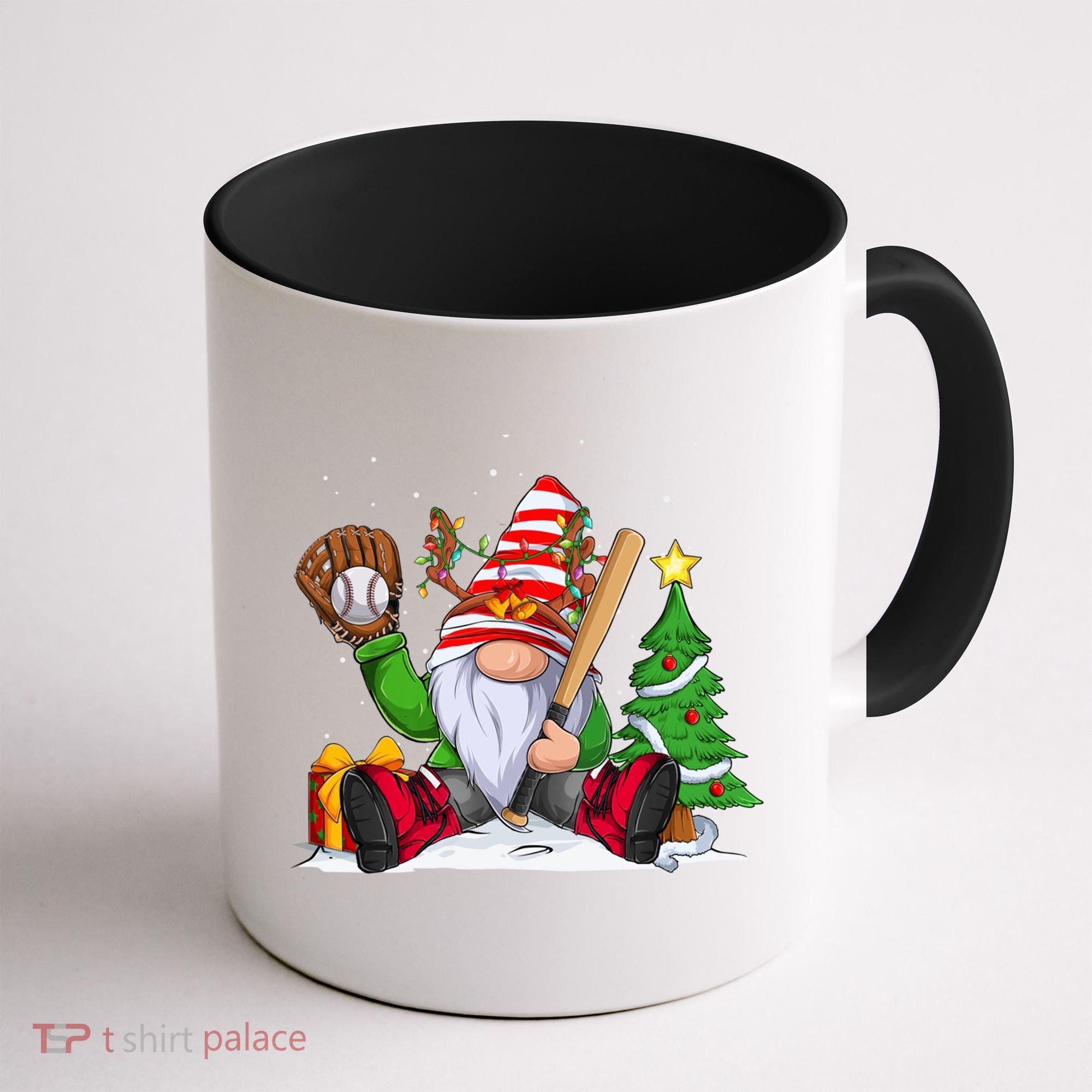 Baseball Gnome Christmas Winter Season Catcher Pitcher Funny Gift Coffee Mug