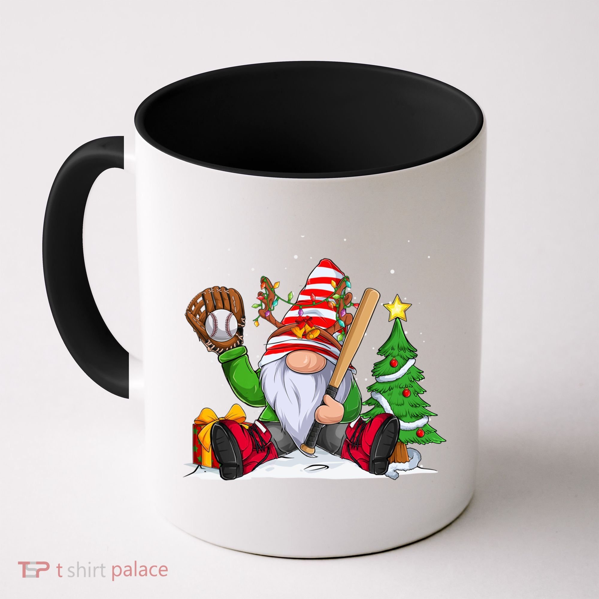 Baseball Gnome Christmas Winter Season Catcher Pitcher Funny Gift Coffee Mug