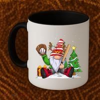 Baseball Gnome Christmas Winter Season Catcher Pitcher Funny Gift Coffee Mug thumb 2
