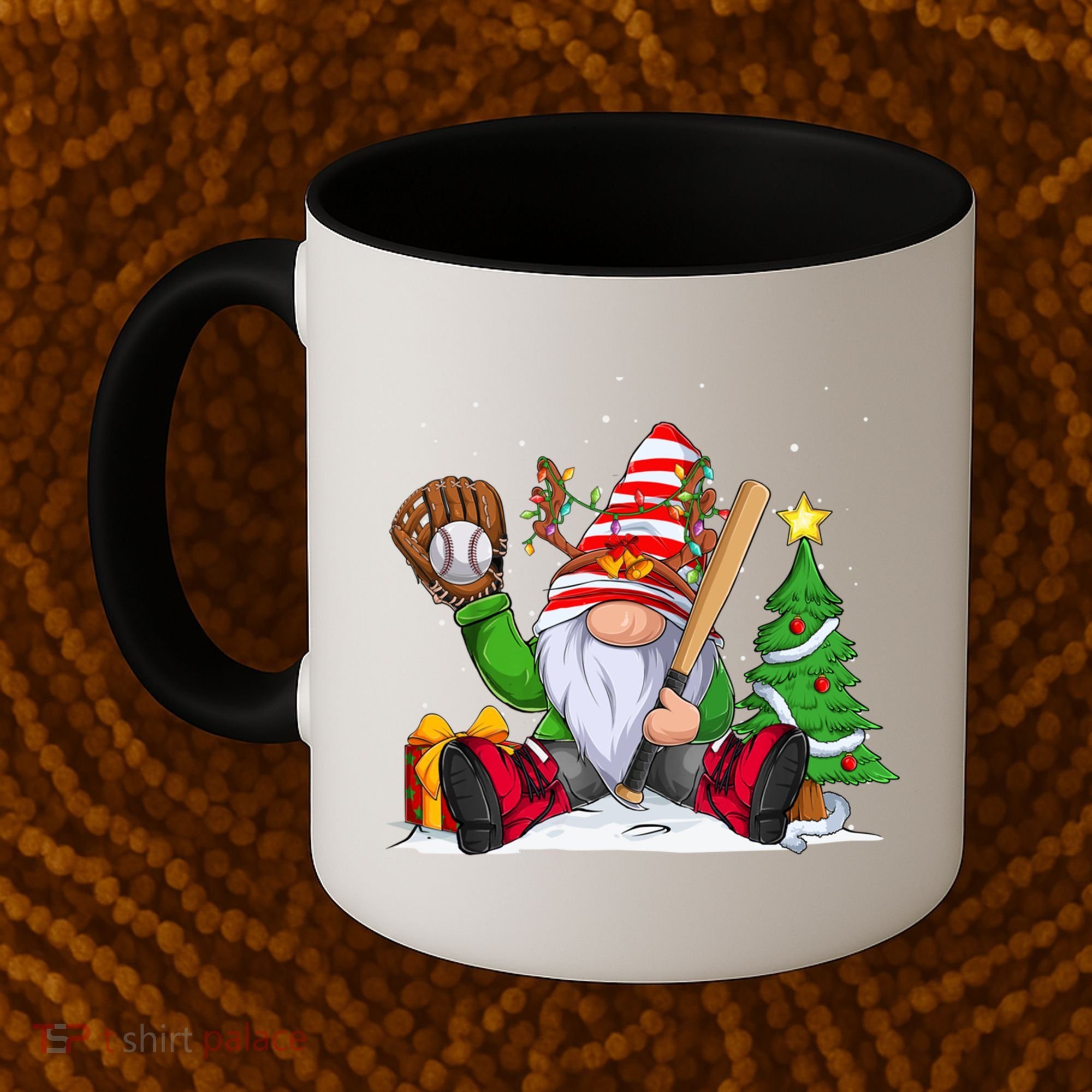 Baseball Gnome Christmas Winter Season Catcher Pitcher Funny Gift Coffee Mug
