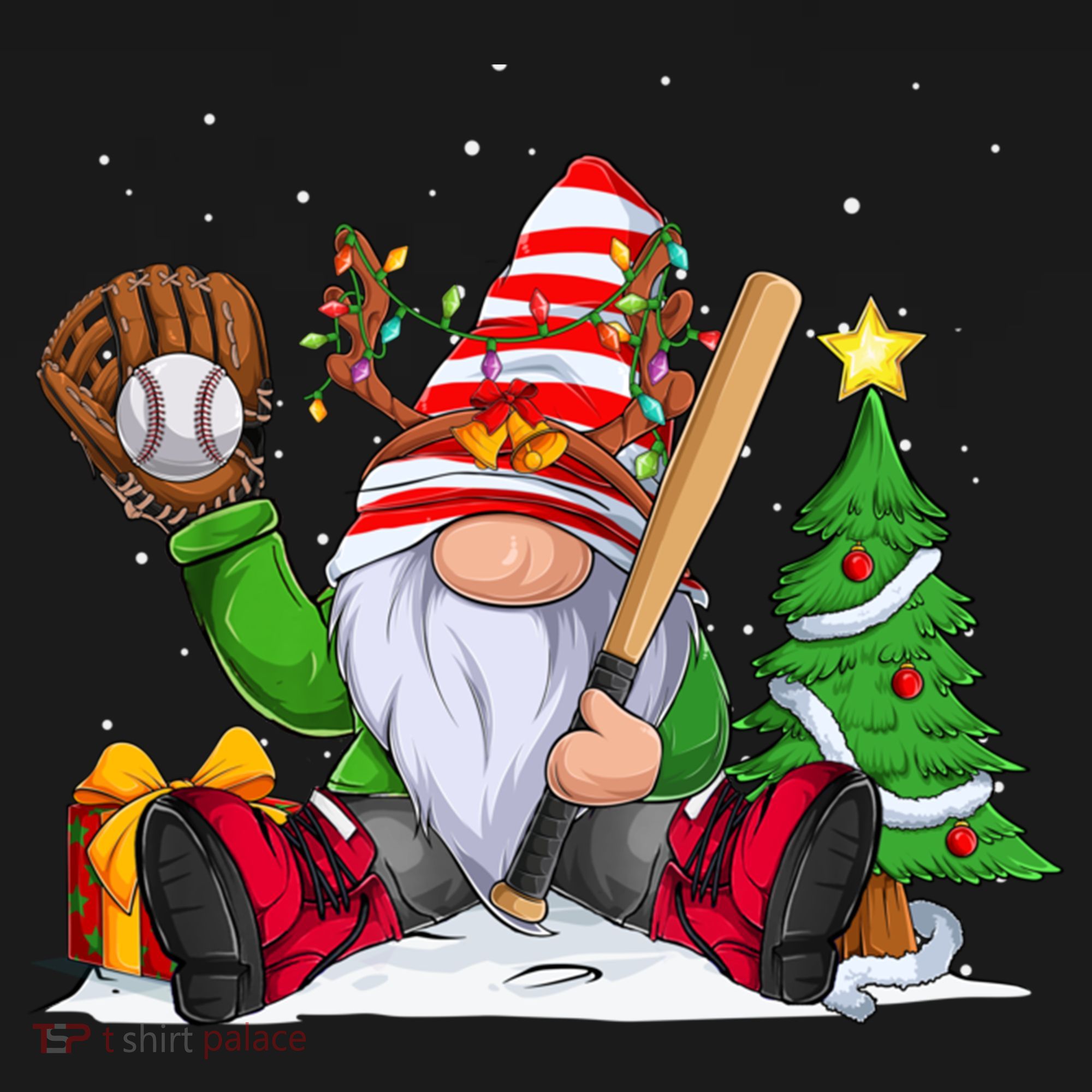 Baseball Gnome Christmas Winter Season Catcher Pitcher Funny Gift Women's Hoodie