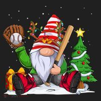 Baseball Gnome Christmas Winter Season Catcher Pitcher Funny Gift Golf Towel thumb 3