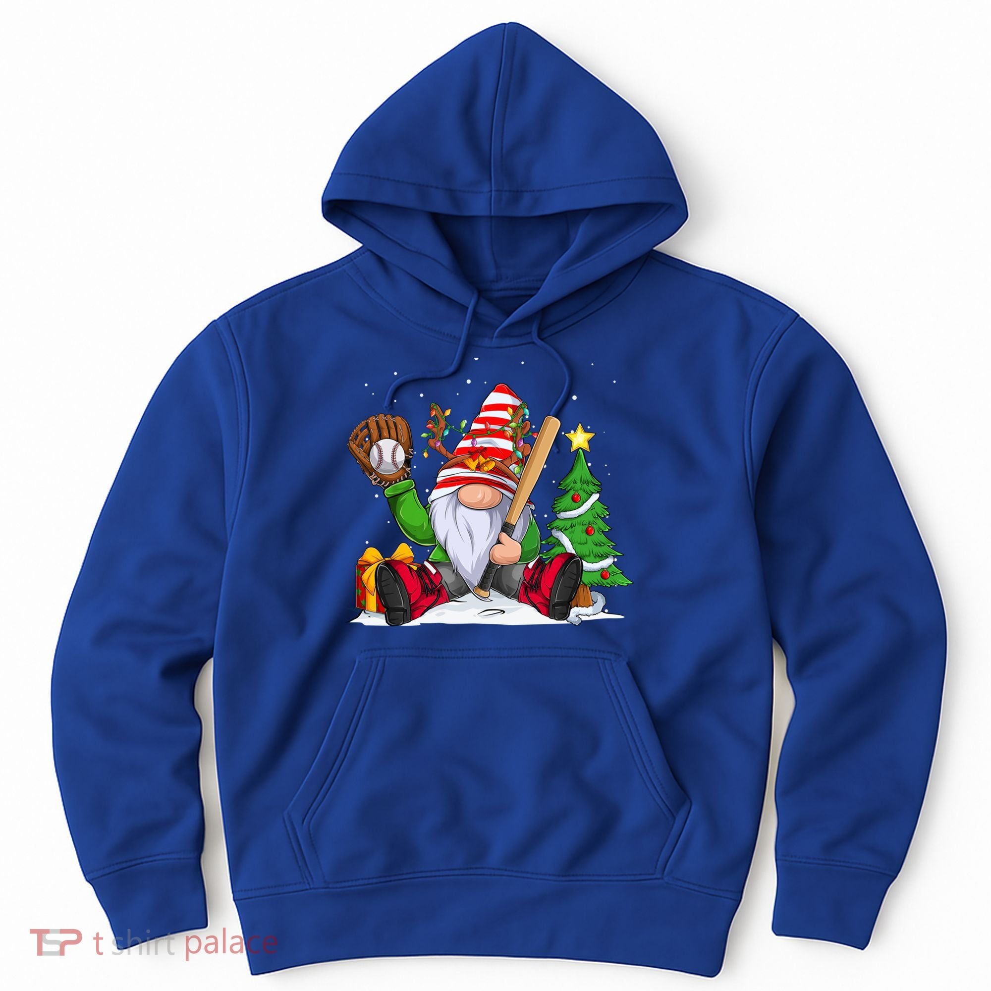 Baseball Gnome Christmas Winter Season Catcher Pitcher Funny Gift Hoodie