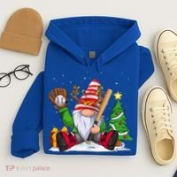 Baseball Gnome Christmas Winter Season Catcher Pitcher Funny Gift Hoodie thumb 4