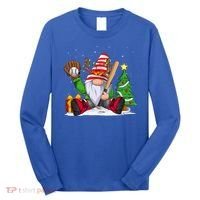 Baseball Gnome Christmas Winter Season Catcher Pitcher Funny Gift Long Sleeve Shirt thumb 0