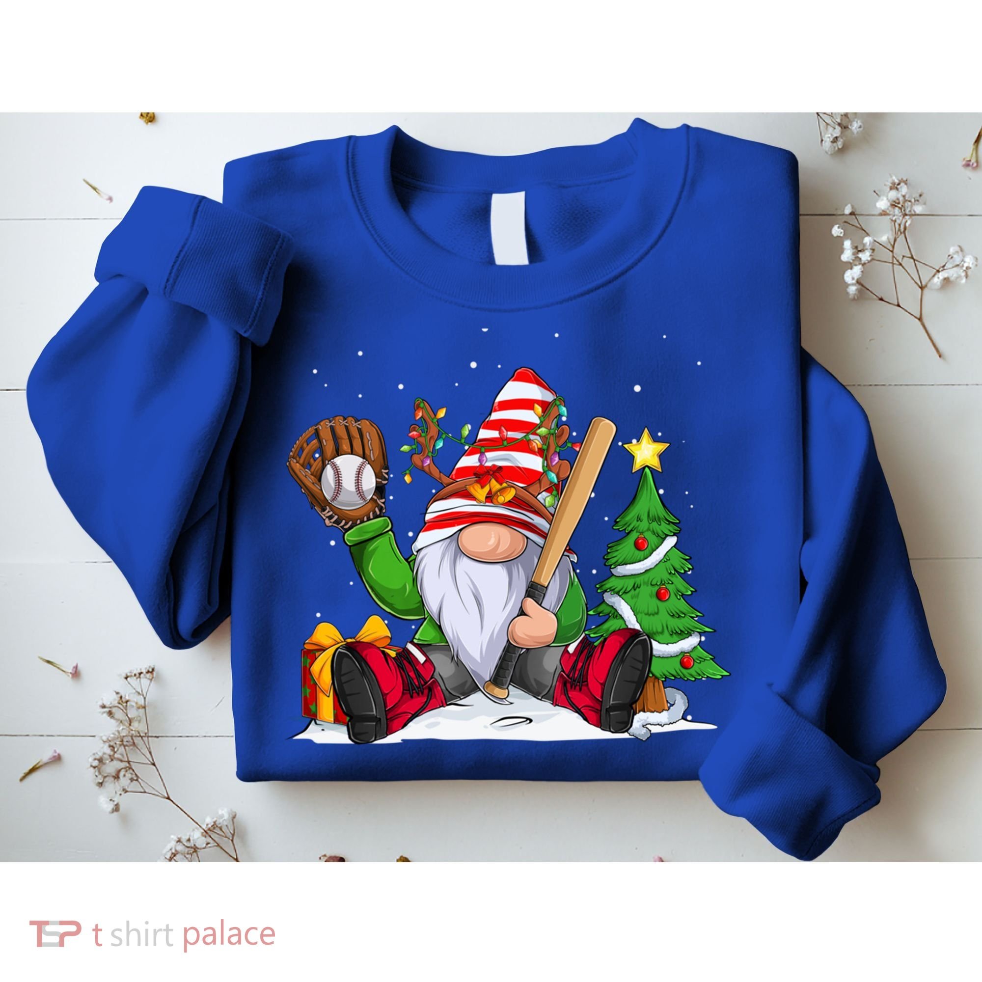 Baseball Gnome Christmas Winter Season Catcher Pitcher Funny Gift Sweatshirt