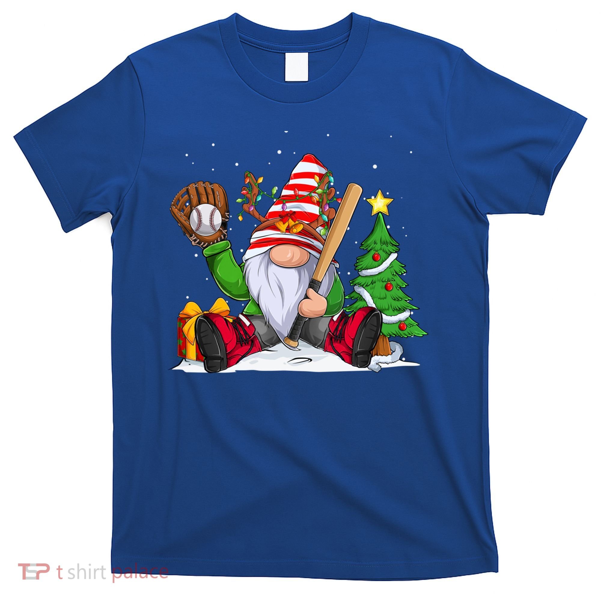 Baseball Gnome Christmas Winter Season Catcher Pitcher Funny Gift T-Shirt