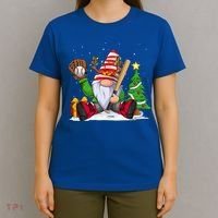 Baseball Gnome Christmas Winter Season Catcher Pitcher Funny Gift T-Shirt thumb 4