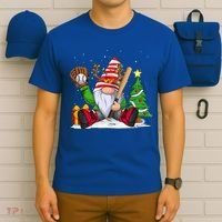 Baseball Gnome Christmas Winter Season Catcher Pitcher Funny Gift T-Shirt thumb 6