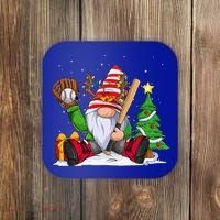 Baseball Gnome Christmas Winter Season Catcher Pitcher Funny Gift Coaster thumb 0