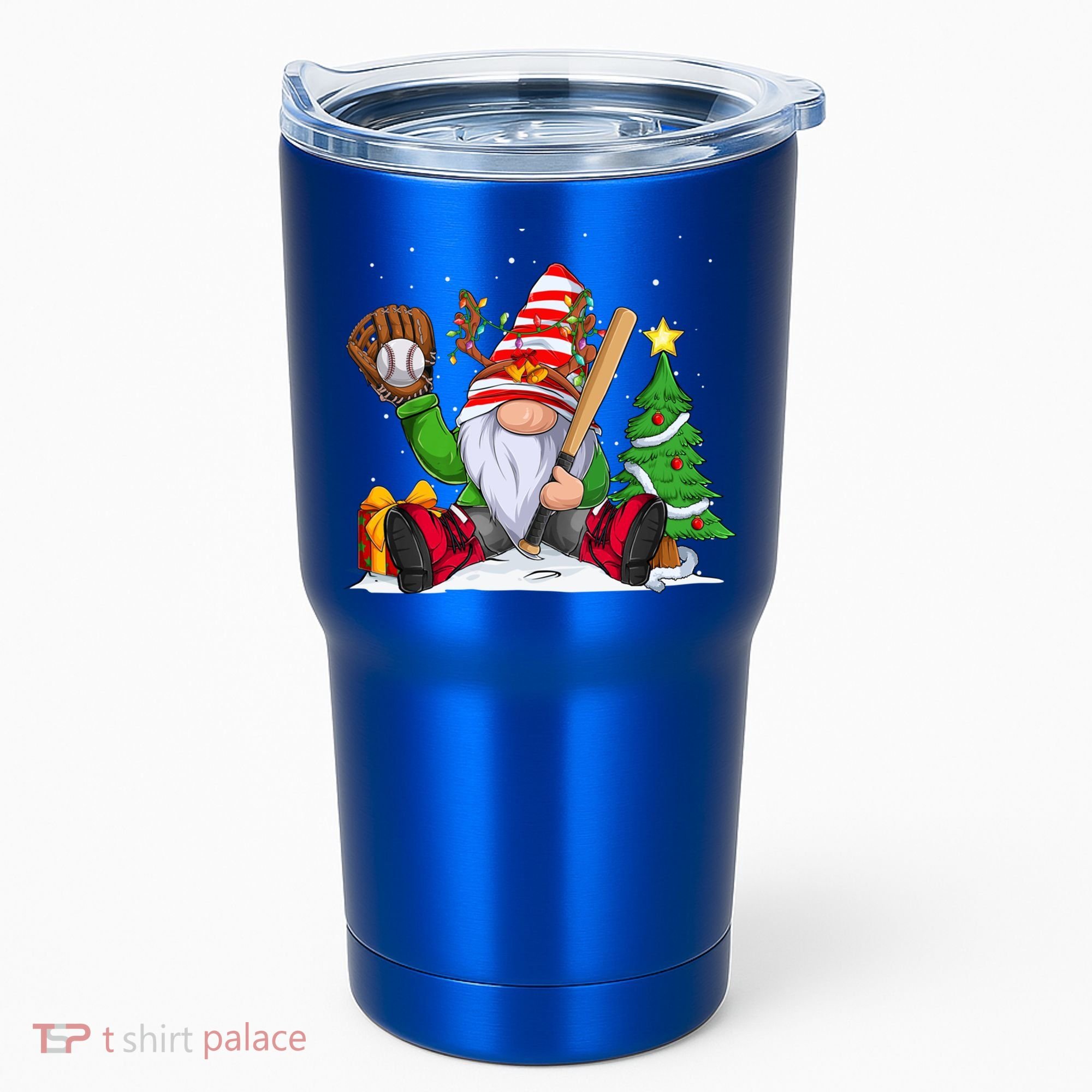 Baseball Gnome Christmas Winter Season Catcher Pitcher Funny Gift Tumbler