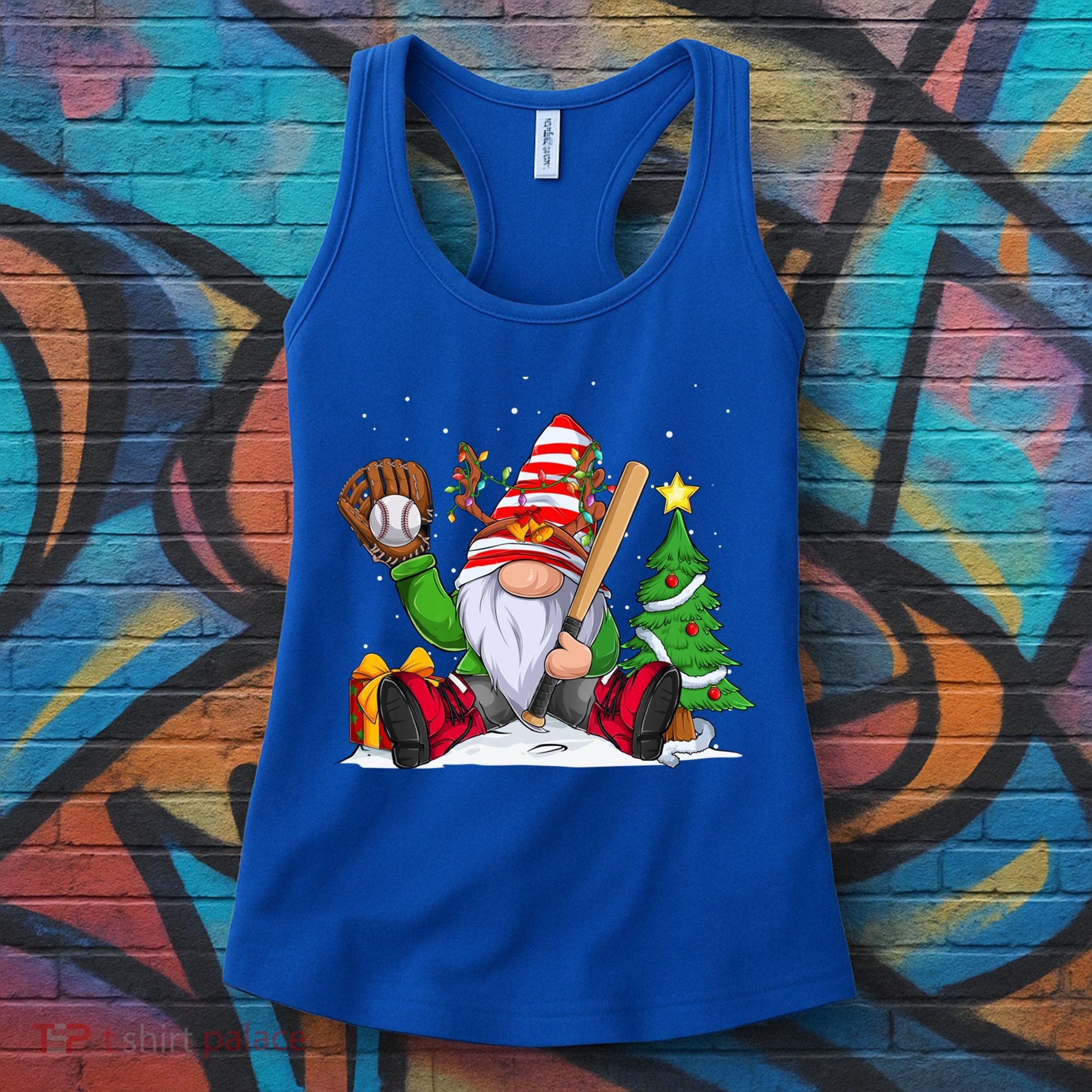 Baseball Gnome Christmas Winter Season Catcher Pitcher Funny Gift Women's Tank Top