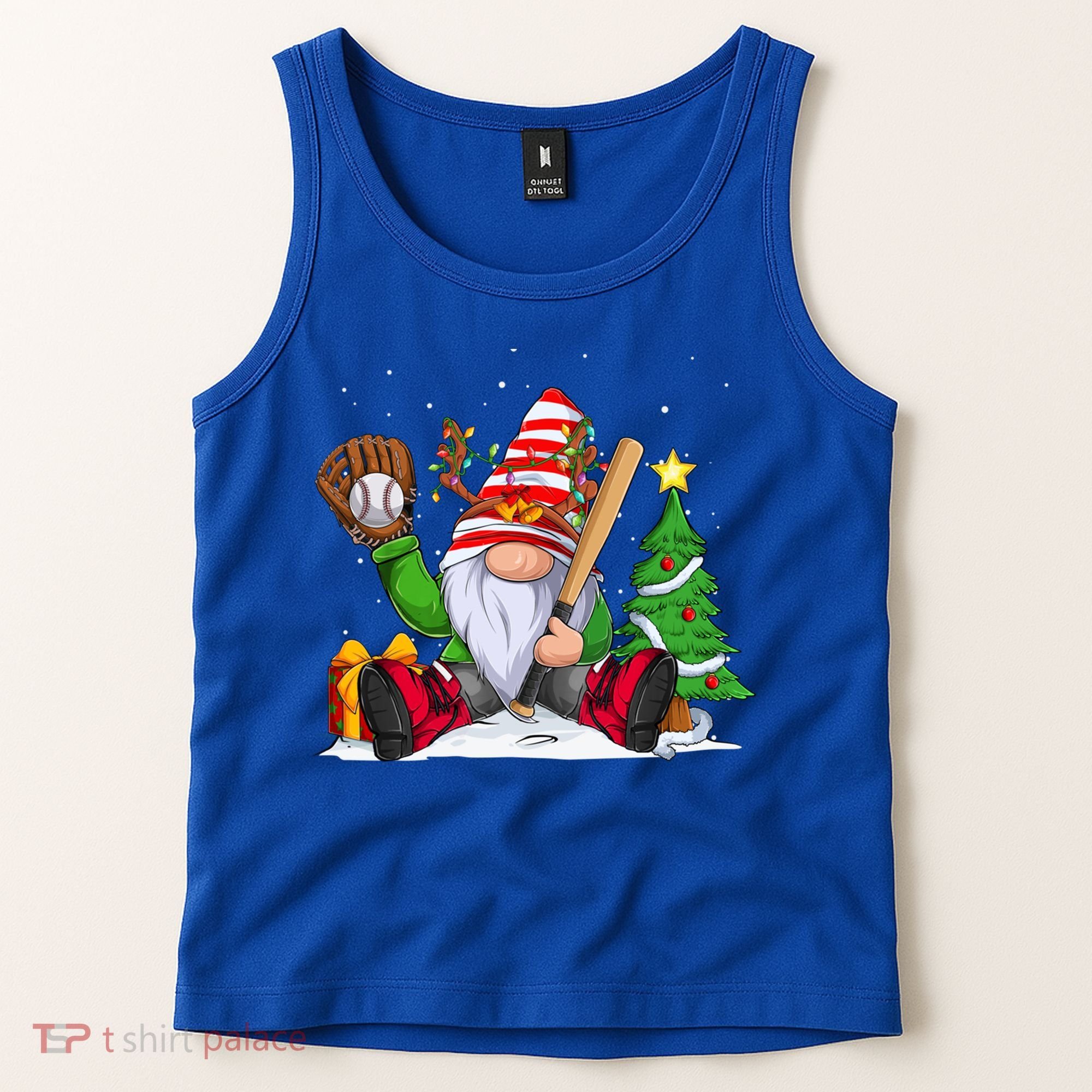 Baseball Gnome Christmas Winter Season Catcher Pitcher Funny Gift Tank Top