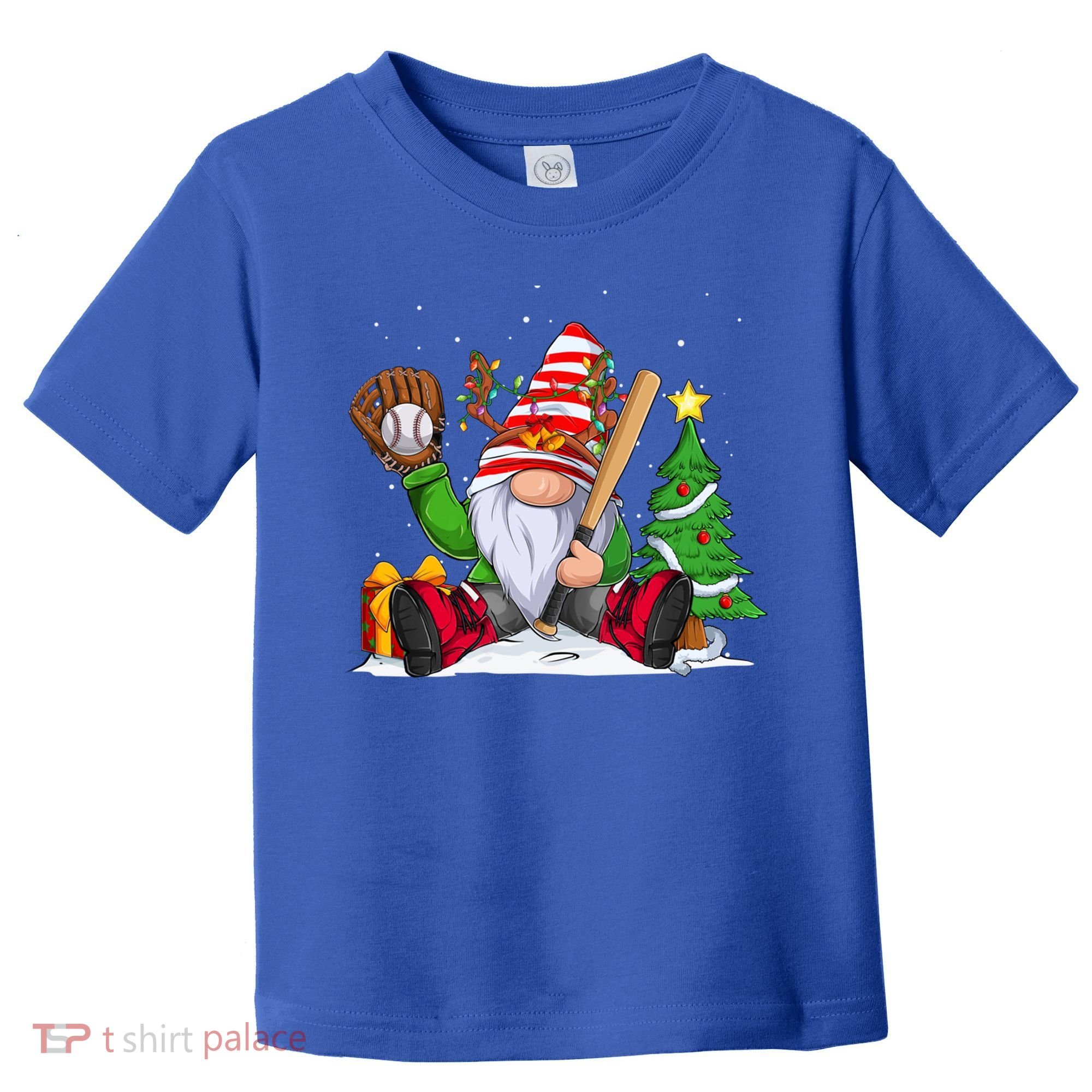 Baseball Gnome Christmas Winter Season Catcher Pitcher Funny Gift Toddler T-Shirt